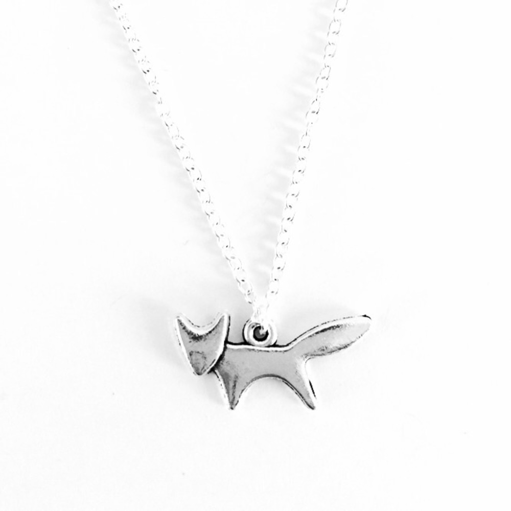 Silver Fox Necklace .925 Sterling Chain 18”